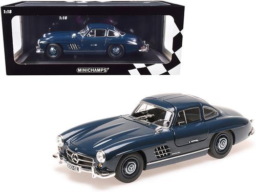 1955 Mercedes Benz 300 SL (W198) Dark Blue Limited Edition to 300 pieces Worldwide 1-18 Diecast Model Car by Minichamps