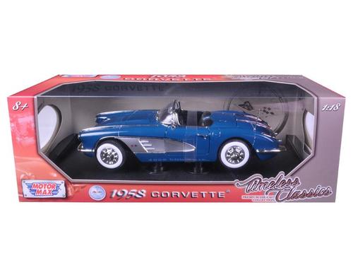 1958 Chevrolet Corvette Turquoise Timeless Classics 1-18 Diecast Model Car by Motormax - dturman.com