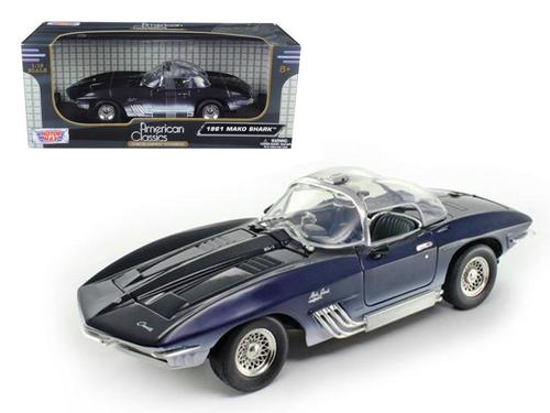 1961 Chevrolet Corvette Mako Shark Dark Blue 1-18 Diecast Model Car by Motormax