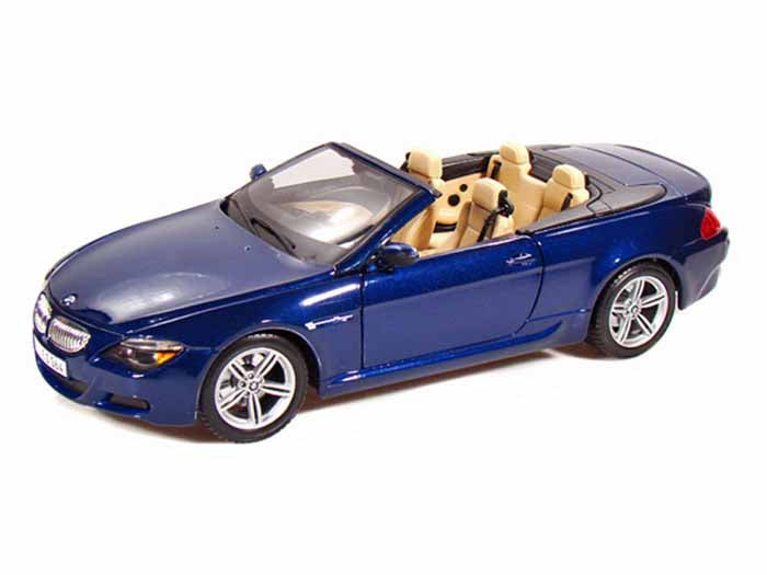 BMW M6 Cabrio Blue 1/18 Diecast Model car by Maisto