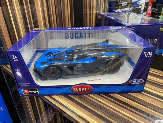 1/18 Diecast Bugatti Bolide Blue Bburago Scale Model Car