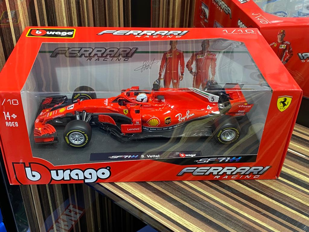 1/18 Diecast Ferrari SF71 H S.Vettel #5 Formula 1 Red Bburago Scale Model Car