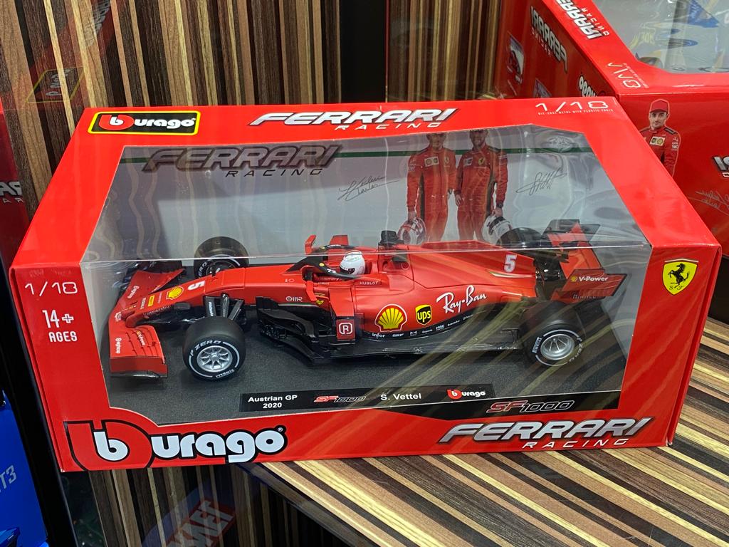 1/18 Diecast Ferrari SF1000 Austrian GP 2020 S.Vettel #5 Formula 1 Red Bburago