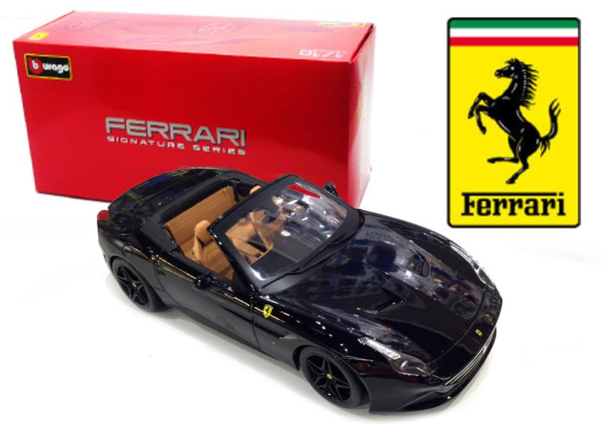 1/18 Diecast Ferrari California T Open Top Black "Signature Series" Scale Model Car
