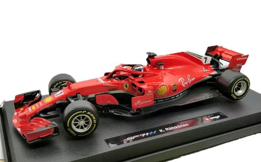 1/18 Diecast Ferrari SF71H Kimi Raikkonen #7 Formula 1 Red Bburago Scale Model Car