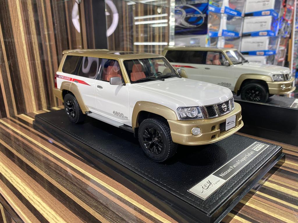 1/18 Diecast Nissan Patrol Super Safari White & Gold IVY Models Scale Model Car