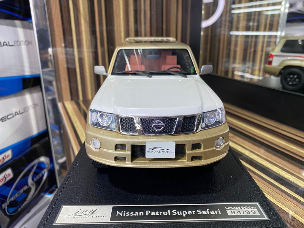 1/18 Diecast Nissan Patrol Super Safari White & Gold IVY Models Scale Model Car