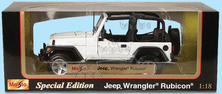 1/18 Diecast Jeep Wrangler Rubicon White Scale Model car by Maisto