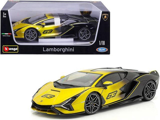 Lamborghini Sian FKP 37 Black and Yellow by Bburago