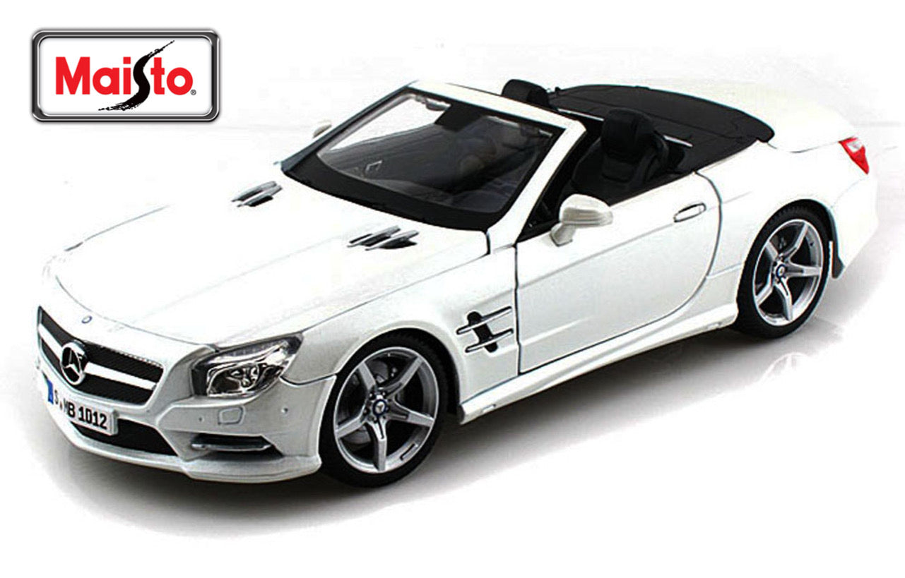 1/18 Diecast Mercedes Benz SL500 Cabrio White Scale Model car by Maisto