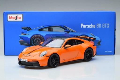 1/18 Diecast Porsche 911 GT3 Orange Maisto Scale Model Car