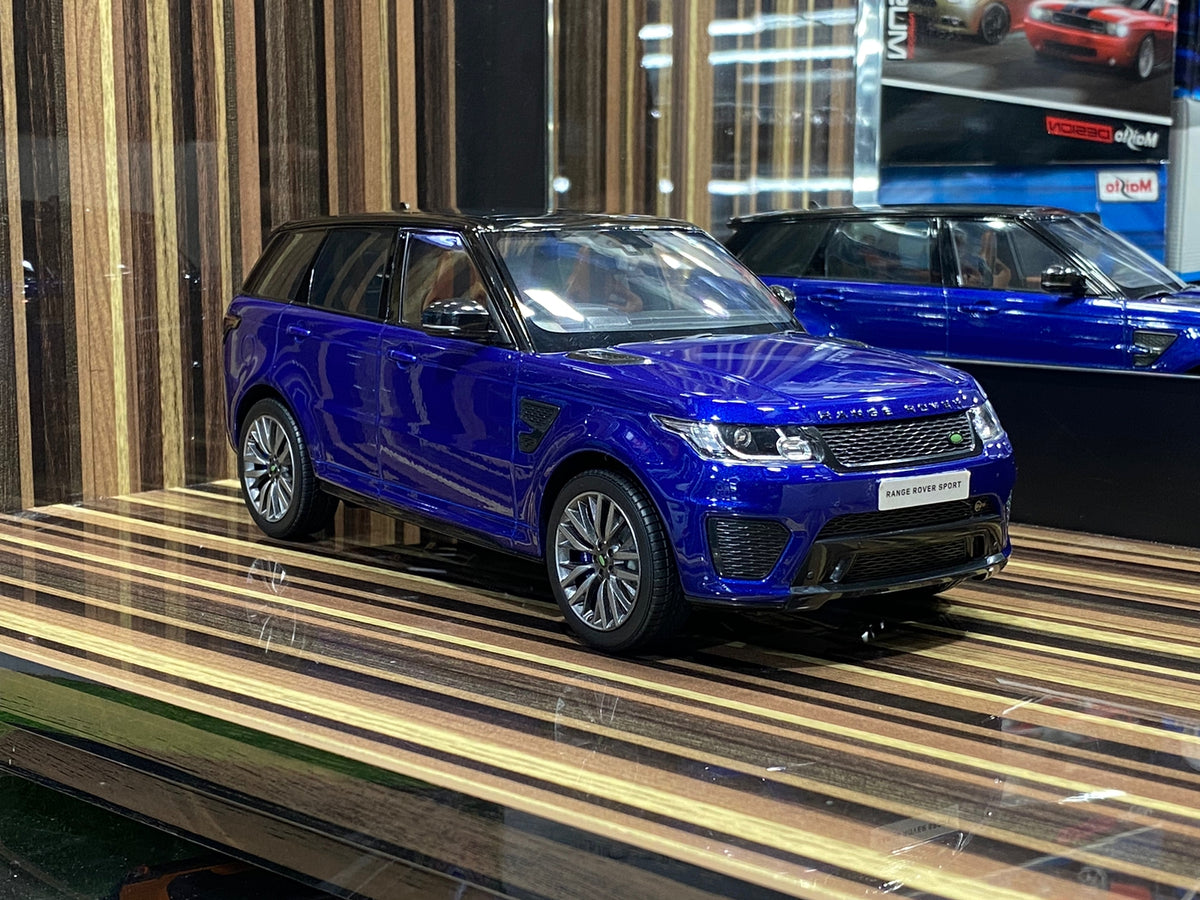 Land Rover Diecast Models 1/18 Diecast Land Rover Range Rover Sport SVR Blue Kyosho Scale Model ...