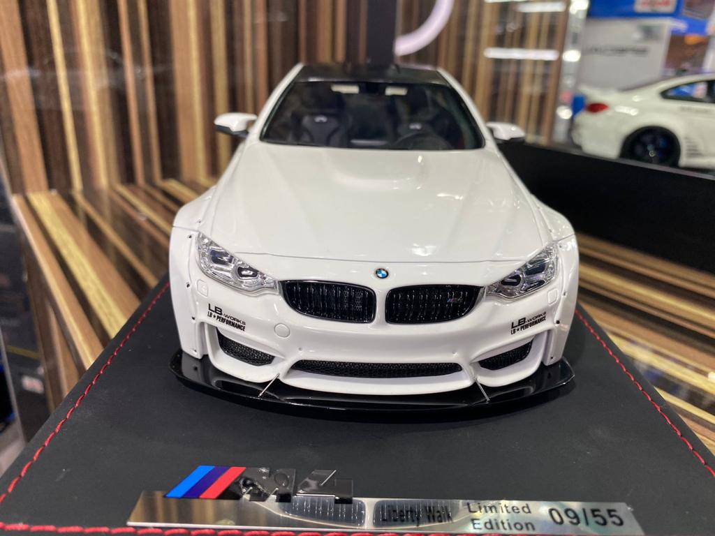 1/18 Diecast Miniature BMW M4 Liberty Walk White AutoBarn Model Car