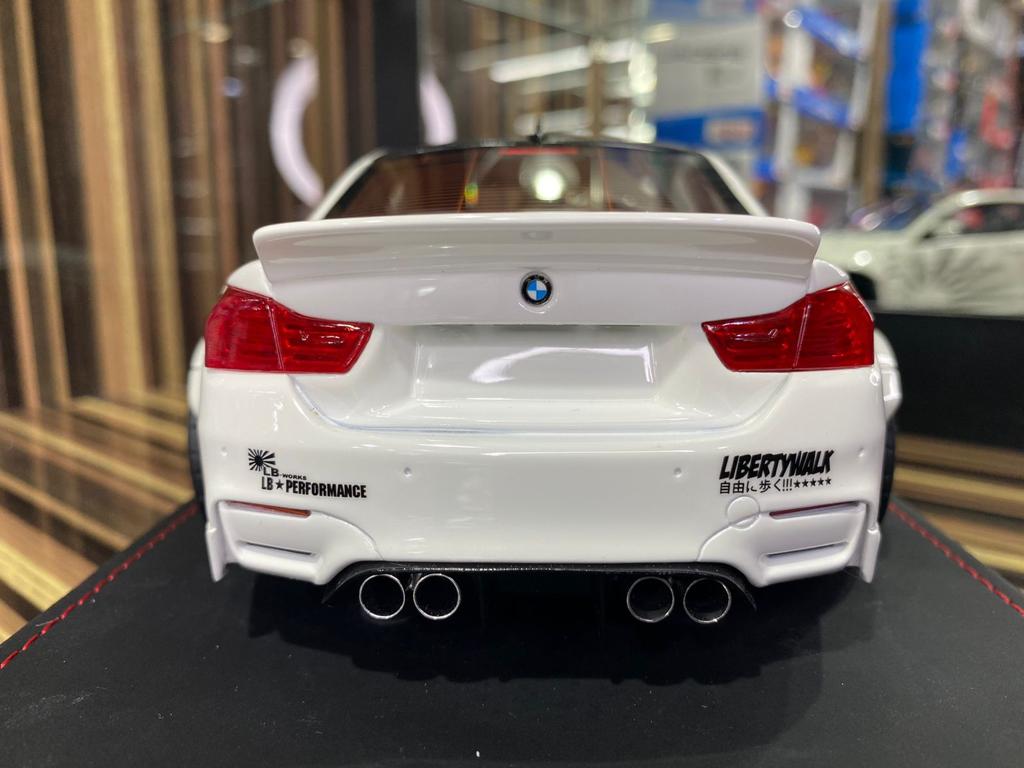 1/18 Diecast Miniature BMW M4 Liberty Walk White AutoBarn Model Car