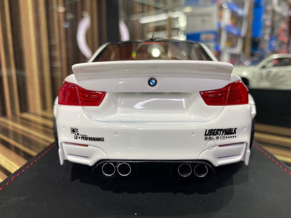 1/18 Diecast Miniature BMW M4 Liberty Walk White AutoBarn Model Car
