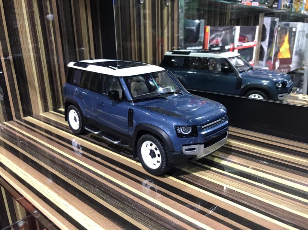 Defender Car Square Model 1/18 Diecast Land Rover Defender 110 Blue Almost Real Scale Model Car ...