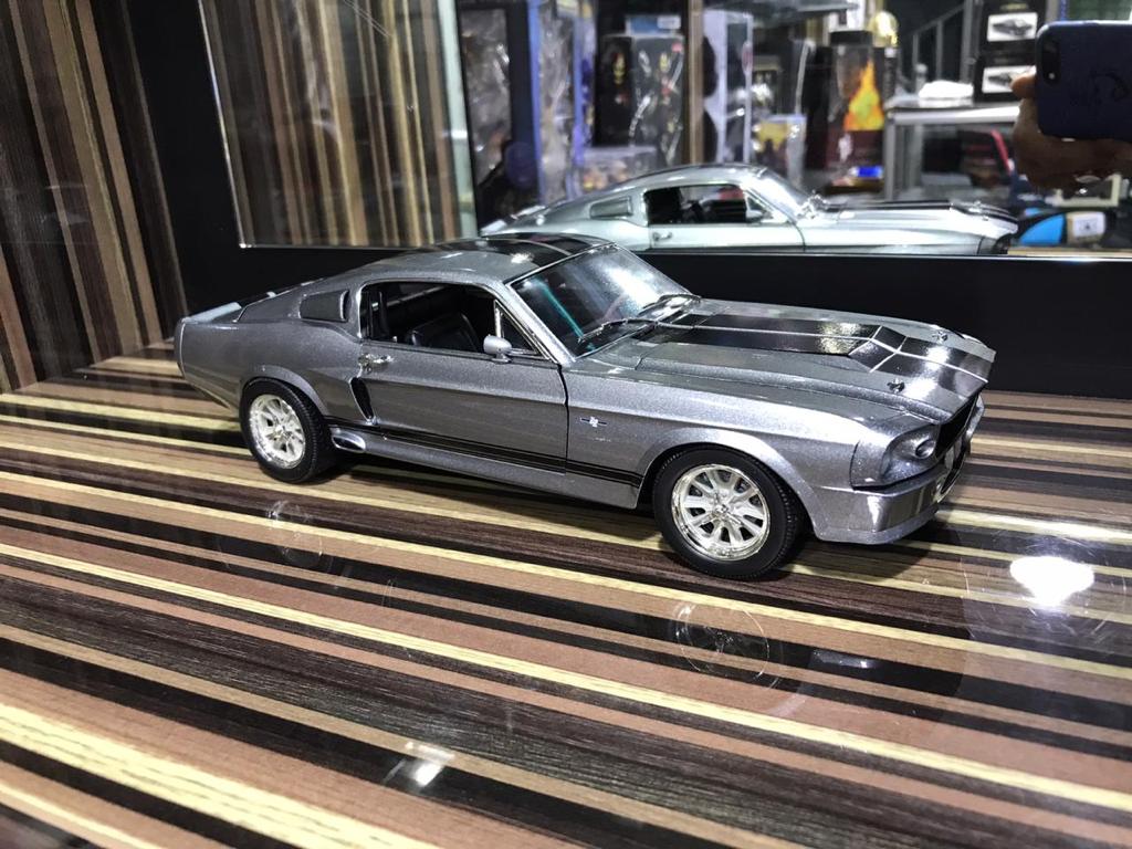 1/18 Diecast Ford Mustang Eleanor 1967 Silver Model Car by Green Light