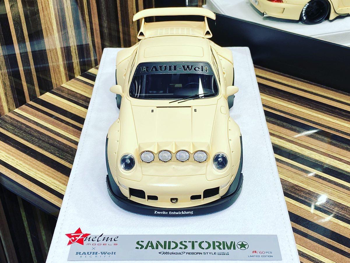 1/18 Diecast Porsche 993 RWB Sandstorm Reborn Style FuelMe Model Car