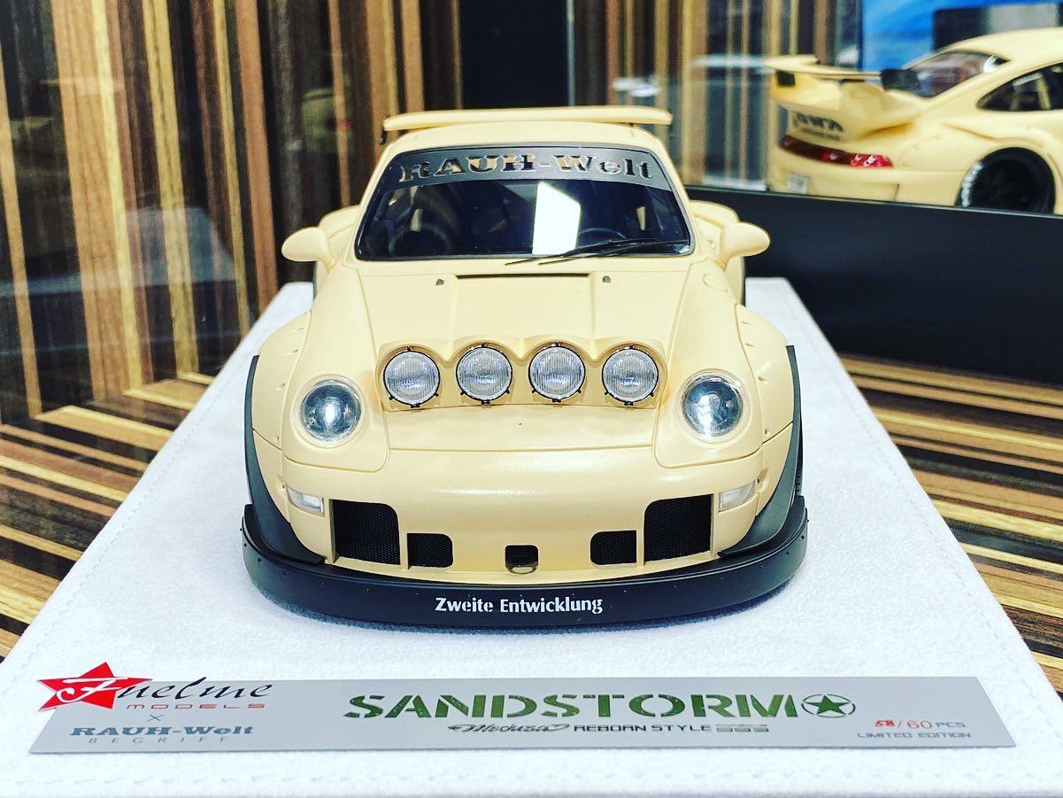 1/18 Diecast Porsche 993 RWB Sandstorm Reborn Style FuelMe Model Car