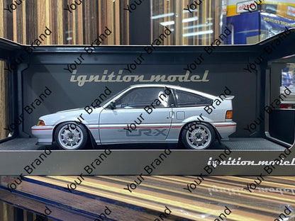 1/18 Diecast Honda CRX Silver Ignition model Miniature Car