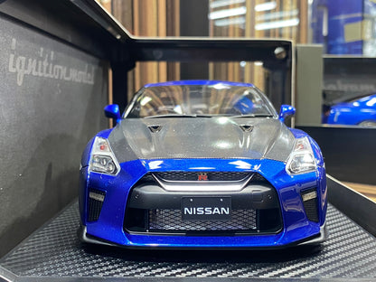 1/18 Diecast Nissan GT-R R35 Blue Ignition model Miniature Car