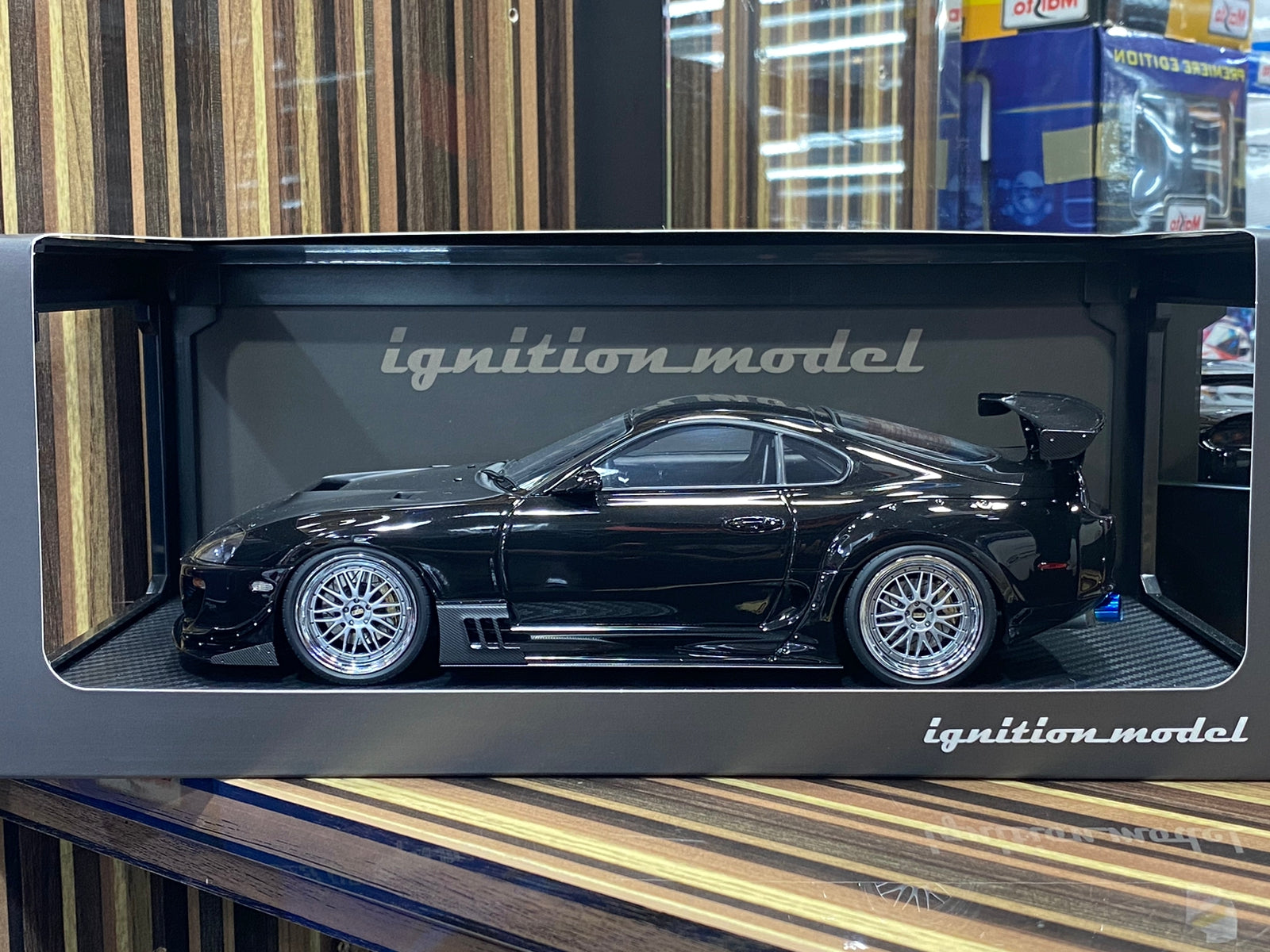 1/18 Diecast Toyota Supra MK4 Black Ignition model Miniature Car