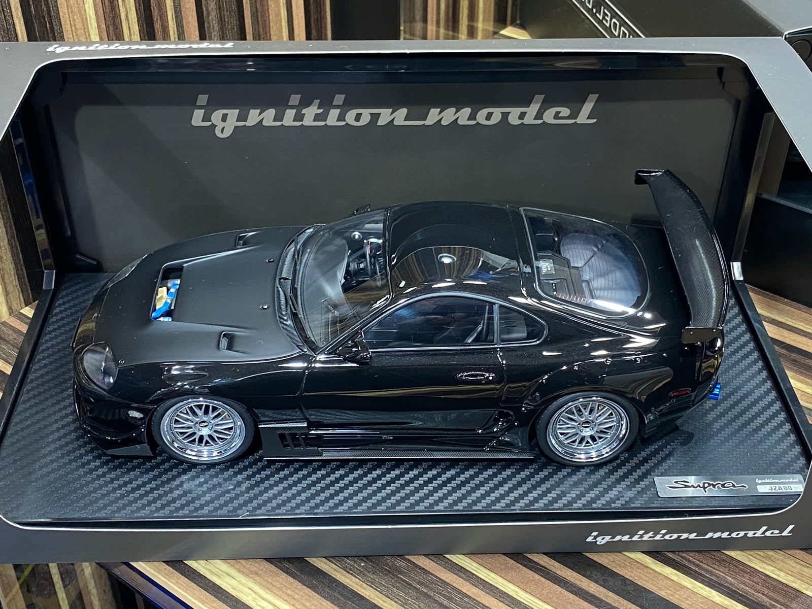 1/18 Diecast Toyota Supra MK4 Black Ignition model Miniature Car