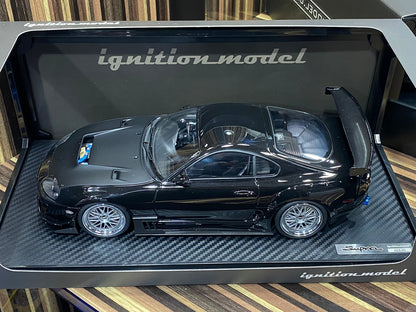 1/18 Diecast Toyota Supra MK4 Black Ignition model Miniature Car