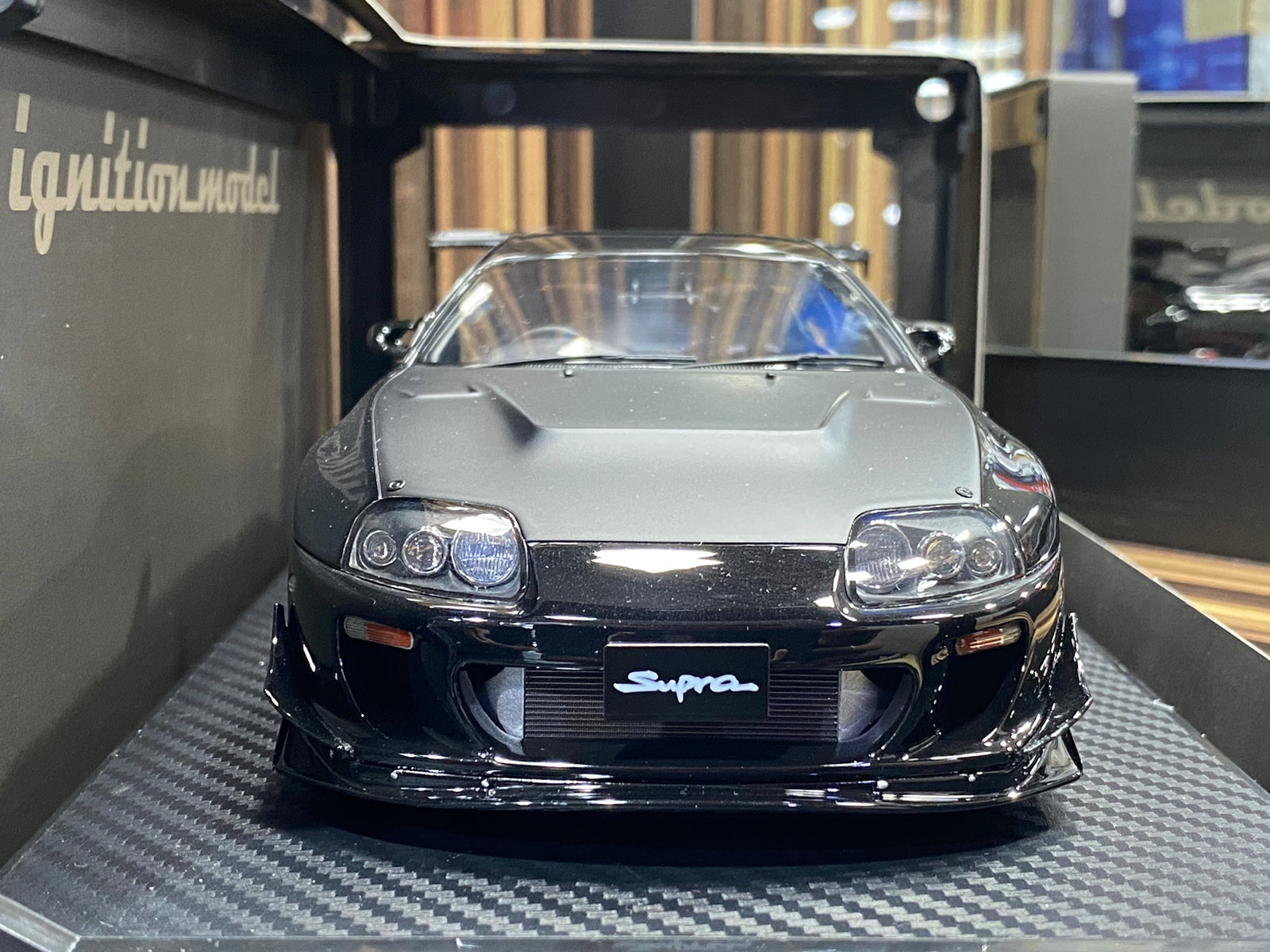 1/18 Diecast Toyota Supra MK4 Black Ignition model Miniature Car