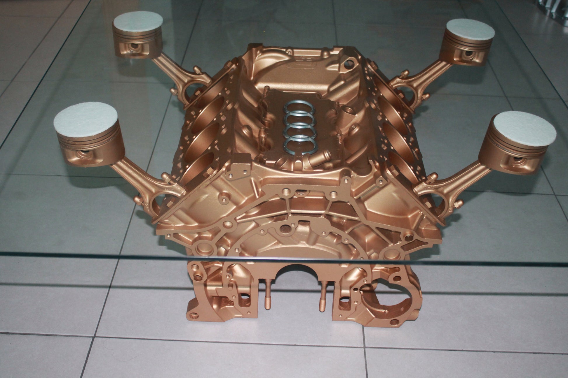 V8 Engine block coffee table