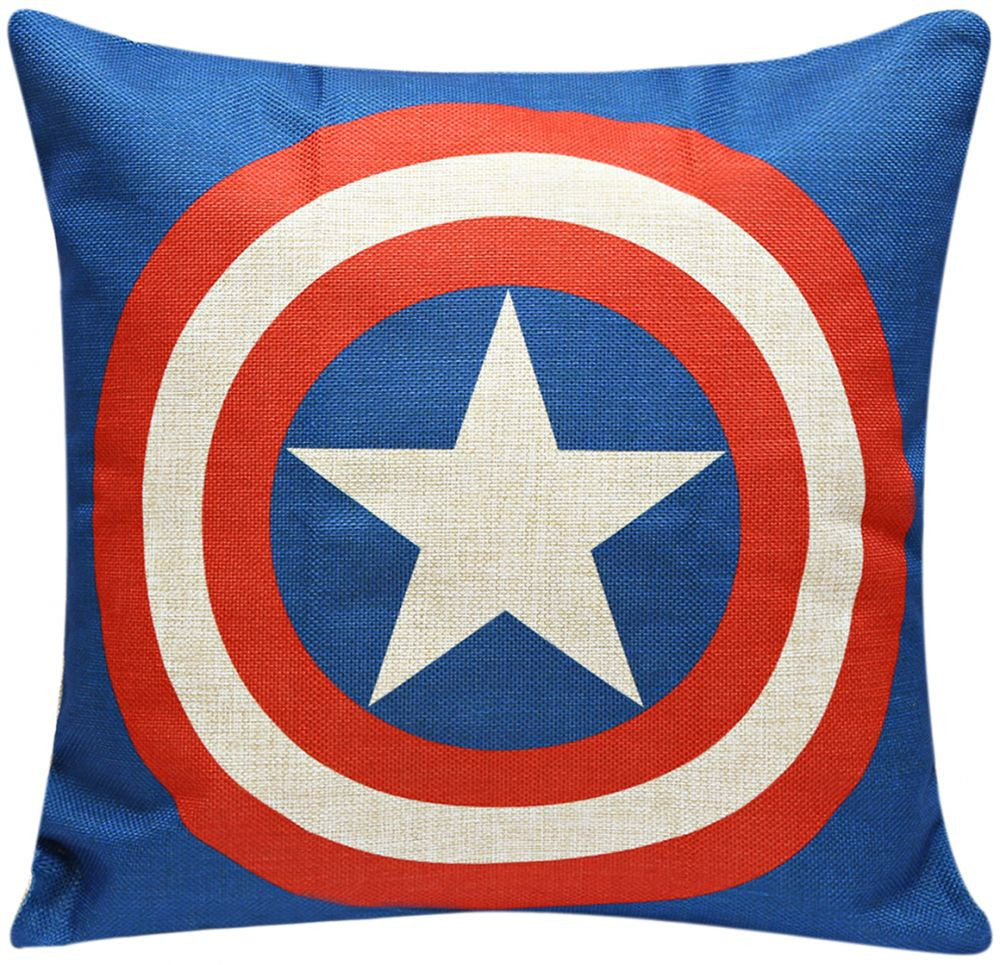 Captain America Logo Print Cushion Cover - dturman.com