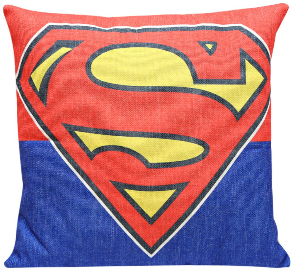 Superman Logo Print Cushion Cover - dturman.com