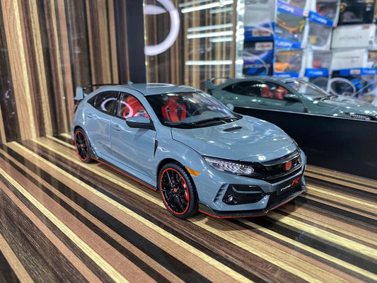 1/18 Diecast Honda Civic Type R 2021 Grey  LCD Scale Model Car