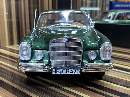 1/18 Diecast Mercedes-Benz 250 SE Coupe 1969 Green Metallic Scale Model car by Norev