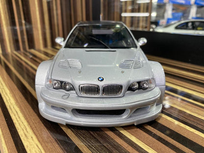 1/18 Diecast BMW M3 GTR 2001 Silver Model Car by Minichamps