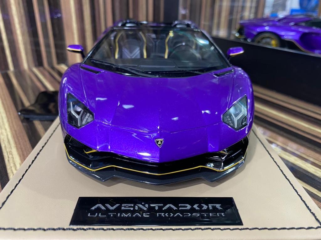 1/18 Resin Lamborghini Aventador Roadster Purple by MR