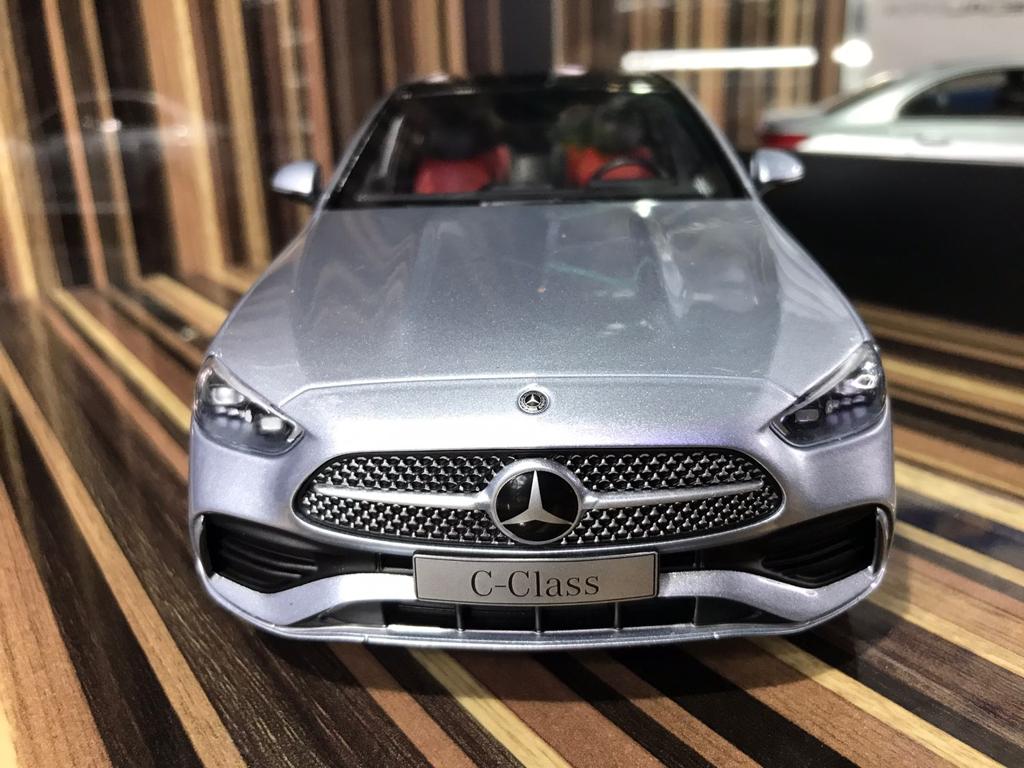 1/18 Diecast Mercedes-Benz C-Class Silver Norev Scale Model Car