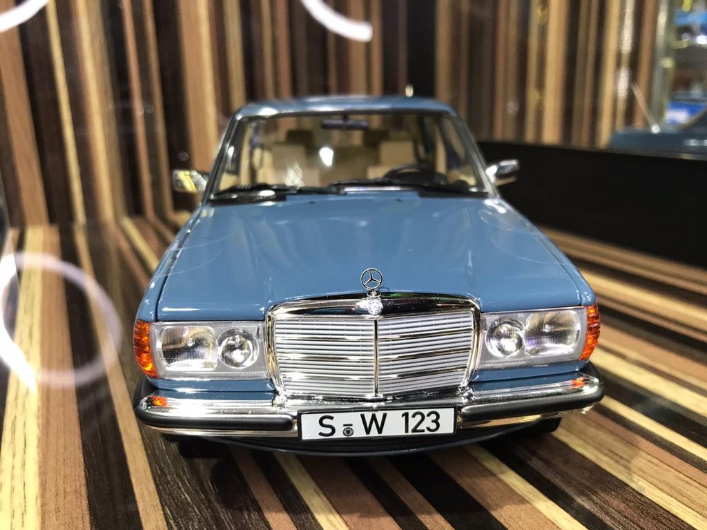 1/18 Diecast Mercedes-Benz 200 W123 Blue Norev Scale Model car