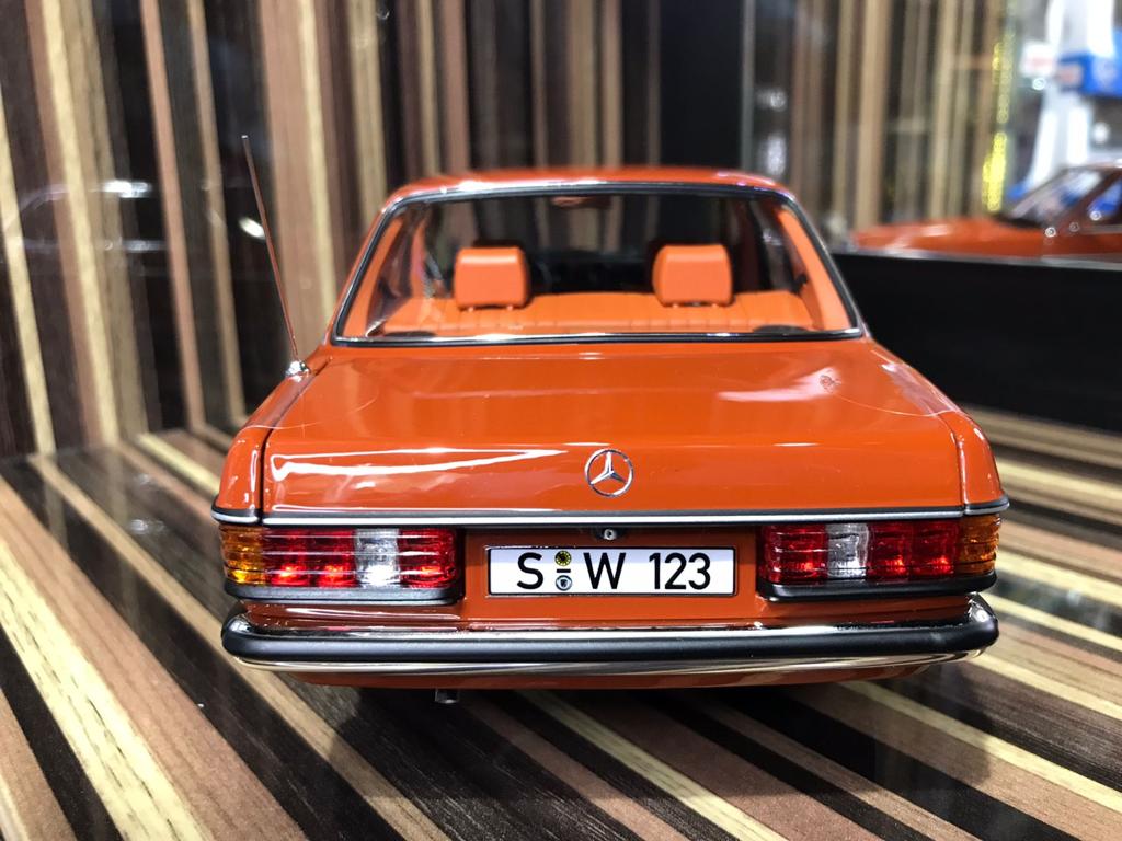 1/18 Diecast Mercedes-Benz 200 W123 Orange Norev Scale Model Car