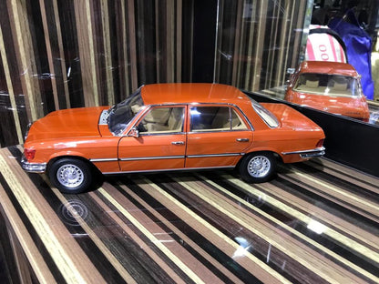 1/18 Diecast Mercedes-Benz 450SEL 6.9 1976 Orange Norev Scale Model Car