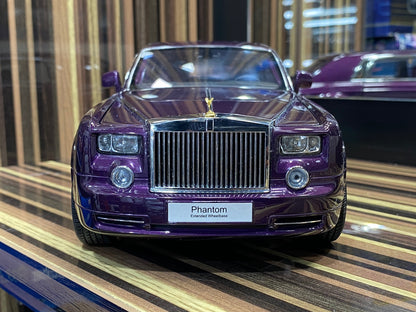 1/18 Diecast Rolls-Royce Phantom EWB Purple Kyosho Scale Model Car