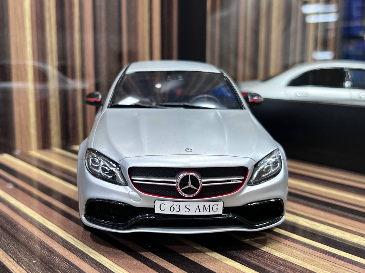 1/18 Resin Mercedes-Benz C63 S AMG Silver Model Car by GT Spirit