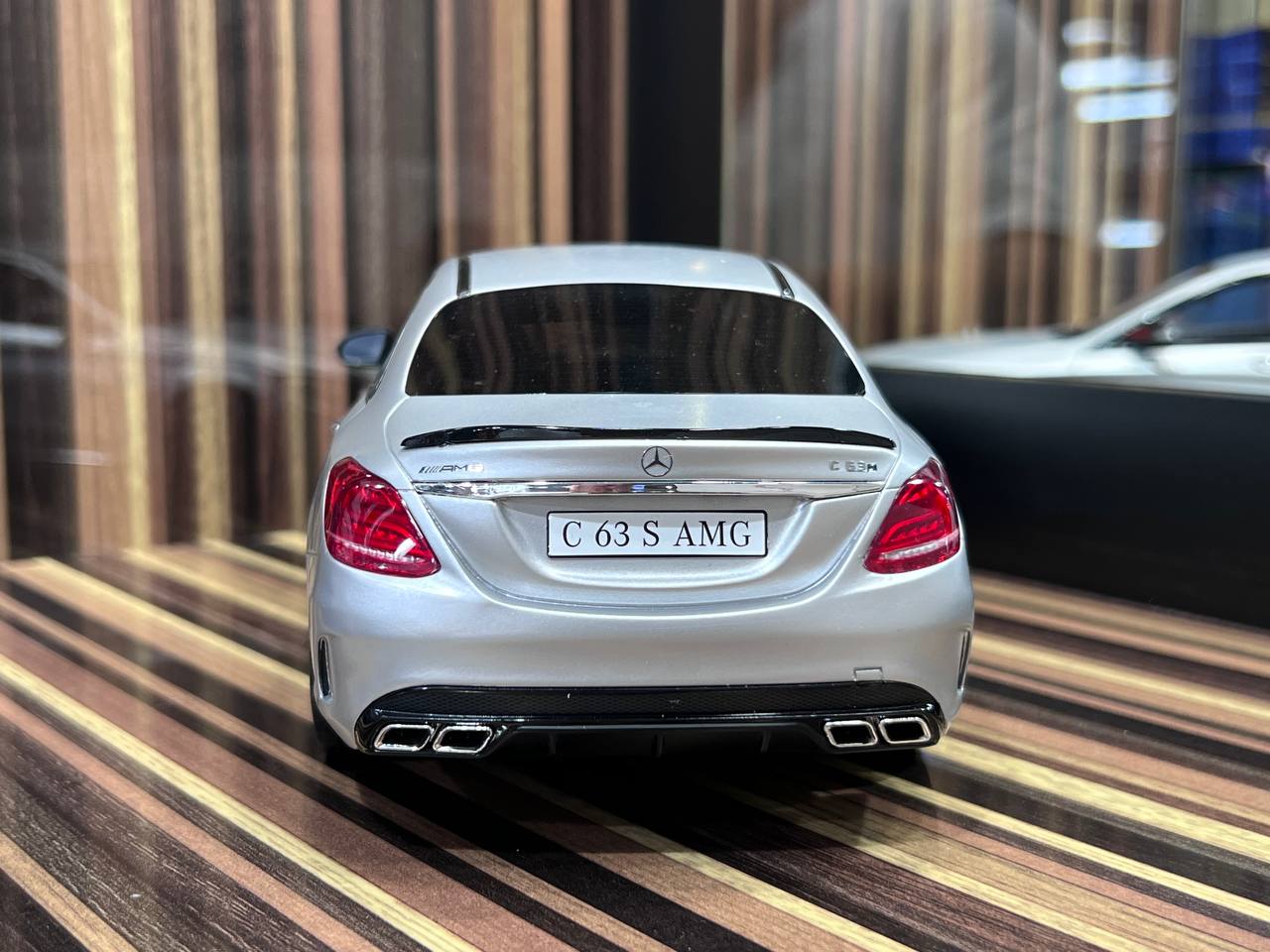 1/18 Resin Mercedes-Benz C63 S AMG Silver Model Car by GT Spirit
