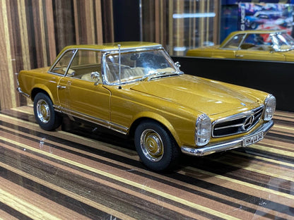 1/18 Diecast Mercedes-Benz 230SL Norev Gold Scale Model Car