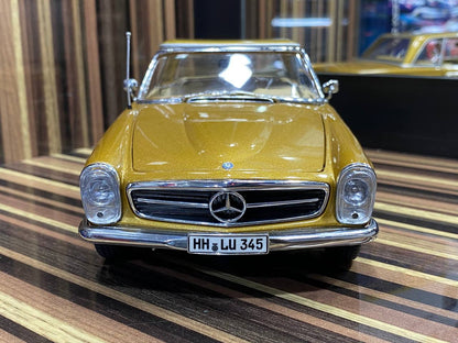 1/18 Diecast Mercedes-Benz 230SL Norev Gold Scale Model Car