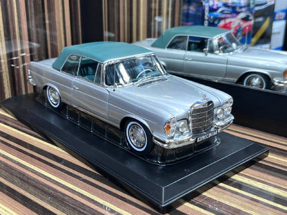 1/18 Diecast Mercedes-Benz 280 SE Cabriolet 1969 Silver Norev Scale Model Car