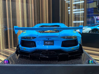 1/18 Resin Lamborghini Aventador LBWK Blue Model Car by Timothy & Pierre