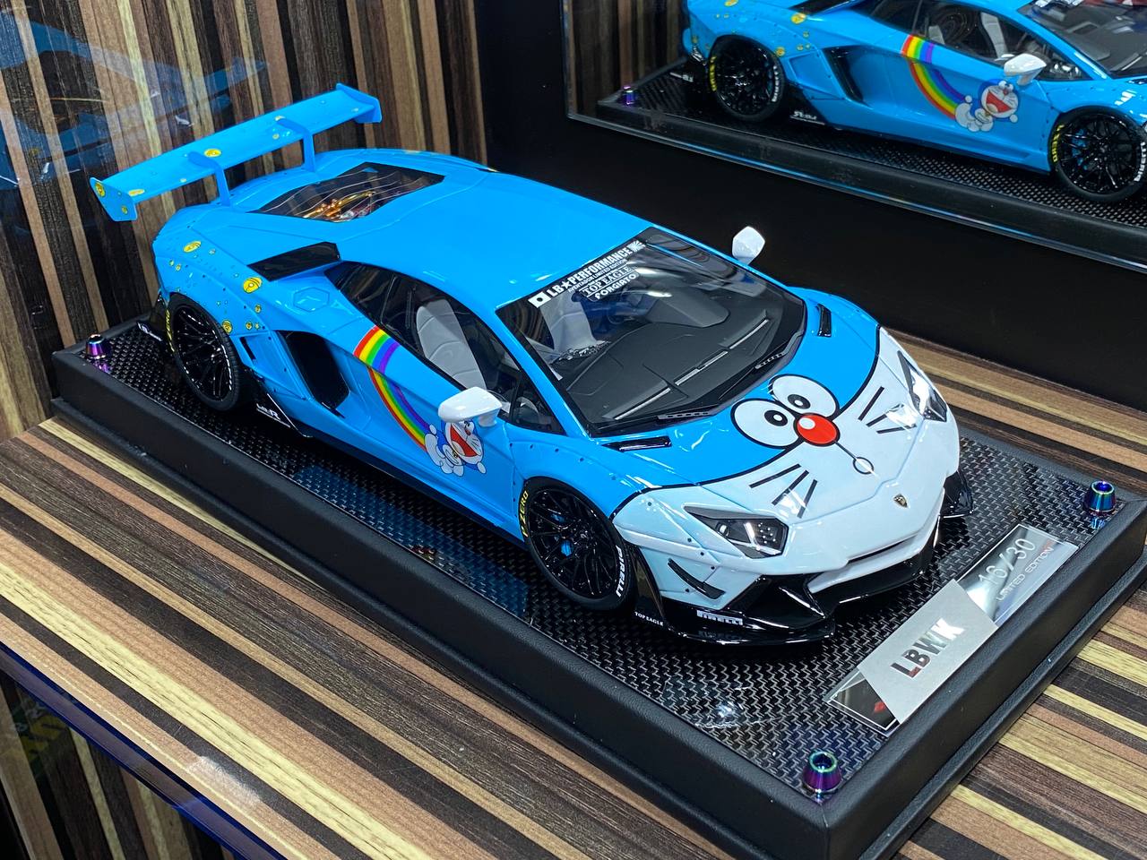 1/18 Resin Lamborghini Aventador LBWK Blue Model Car by Timothy & Pierre
