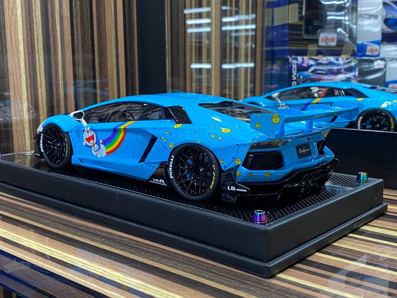 1/18 Resin Lamborghini Aventador LBWK Blue Model Car by Timothy & Pierre