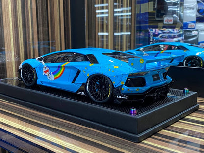 1/18 Resin Lamborghini Aventador LBWK Blue Model Car by Timothy & Pierre
